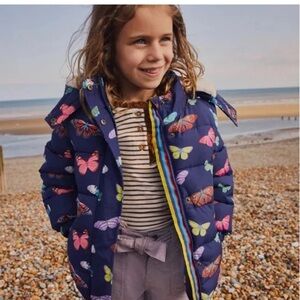 Mini Boden Navy Butterfly Coat size 3-4